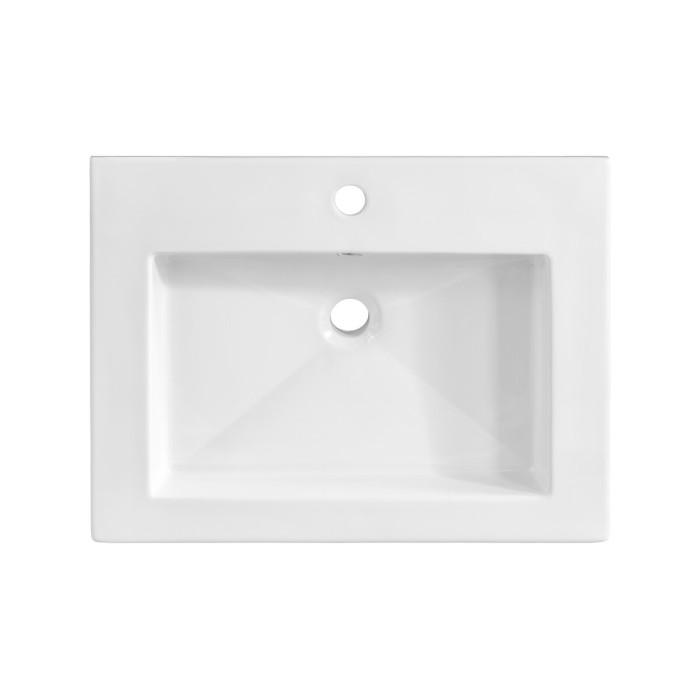 Lavabo da incasso ELIO 60 cm ceramica bianco lucido design rettangolare