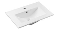 Vasque à encastrer FLOW 60 cm céramique blanc brillant design rectangulaire