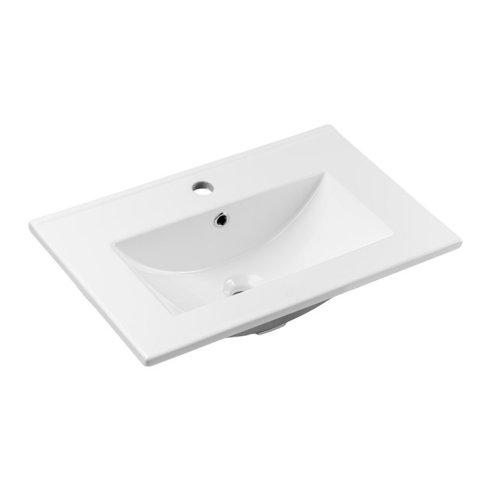 Lavabo da incasso FLOW 60 cm ceramica bianco lucido design rettangolare