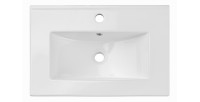 Vasque à encastrer FLOW 60 cm céramique blanc brillant design rectangulaire