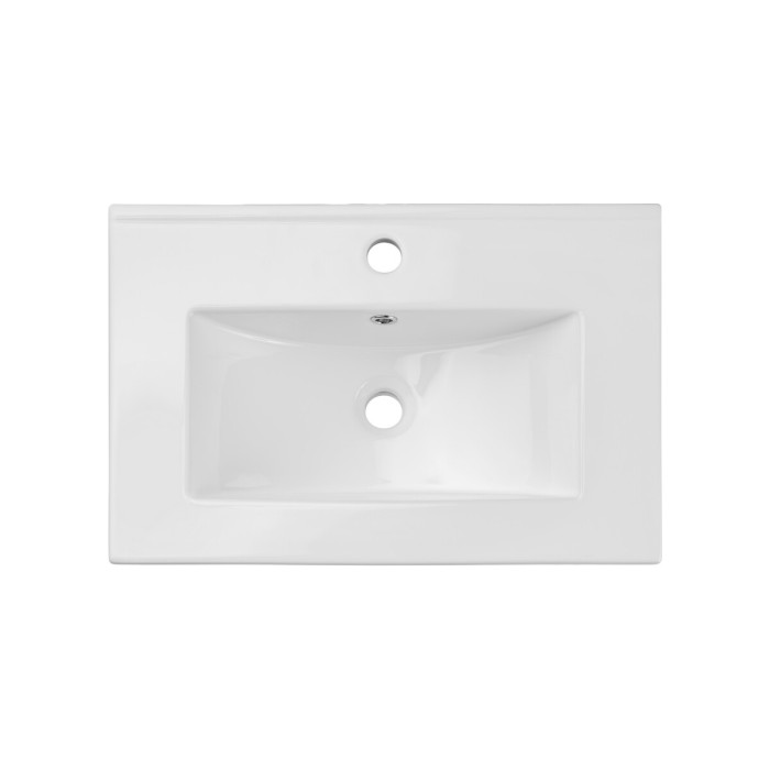 Lavabo da incasso FLOW 60 cm ceramica bianco lucido design rettangolare