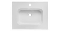 Vasque à encastrer ESSEN 60 cm céramique blanc brillant design rectangulaire