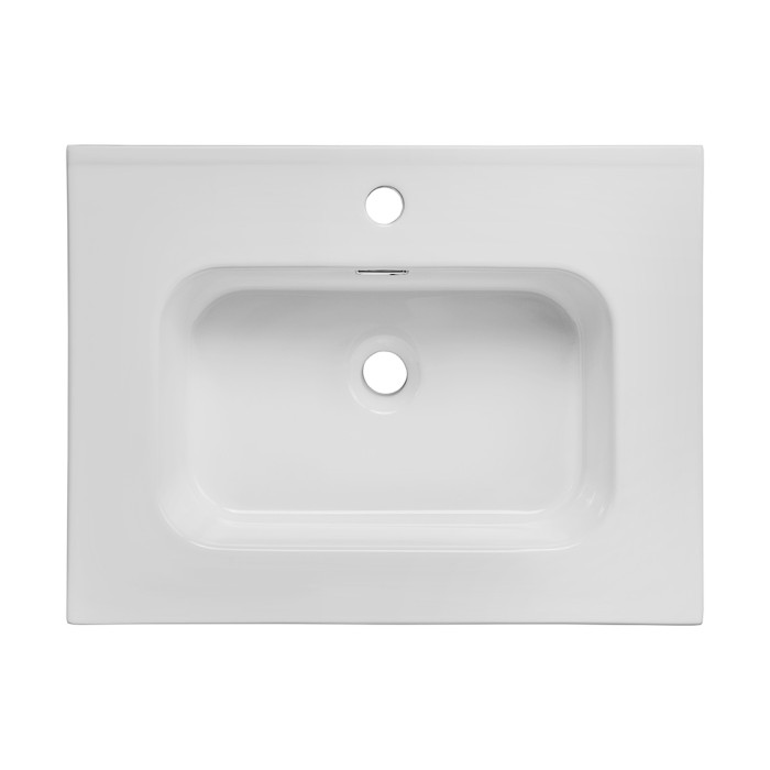 Lavabo da incasso ESSEN 60 cm ceramica bianco brillante design rettangolare