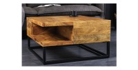 Table basse GRADI carré 60cm avec niche visible mise en situation