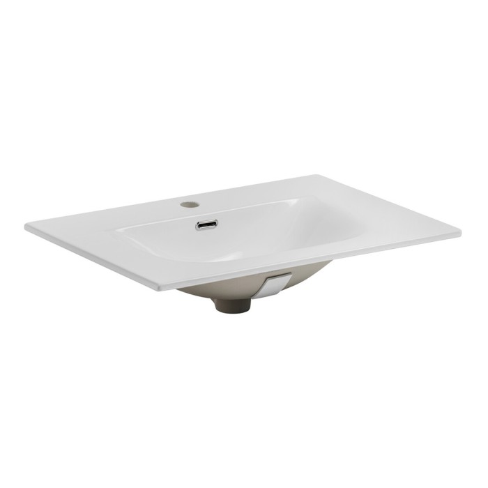 Lavabo da incasso VELOA 70 cm ceramica bianco lucido design rettangolare