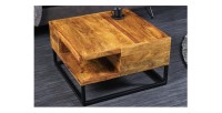 Table basse GRADI carré 60cm avec niche visible vue de haut