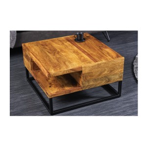 Table basse GRADI carré 60cm avec niche visible vue de haut