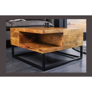 Table basse GRADI carré 60cm avec niche visible zoomé sur la niche
