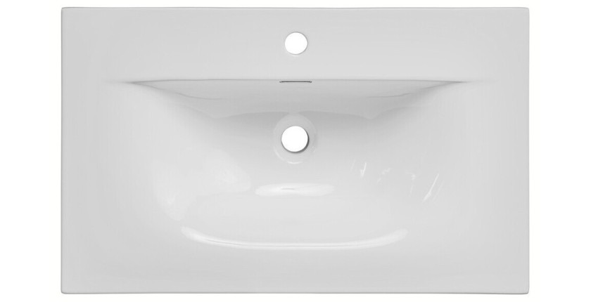 Vasque à encastrer VELOA 70 cm céramique blanc brillant design rectangulaire