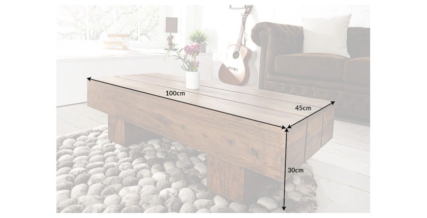 Table basse TOLB rectangulaire 100cm dimensions