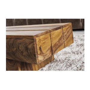 Zoom sur la tranche du plateau de la table basse TOLB rectangulaire 100cm
