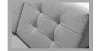 Canapé d’angle convertible HASGARD 3 places gris 248x162 cm – coffre et pieds bois