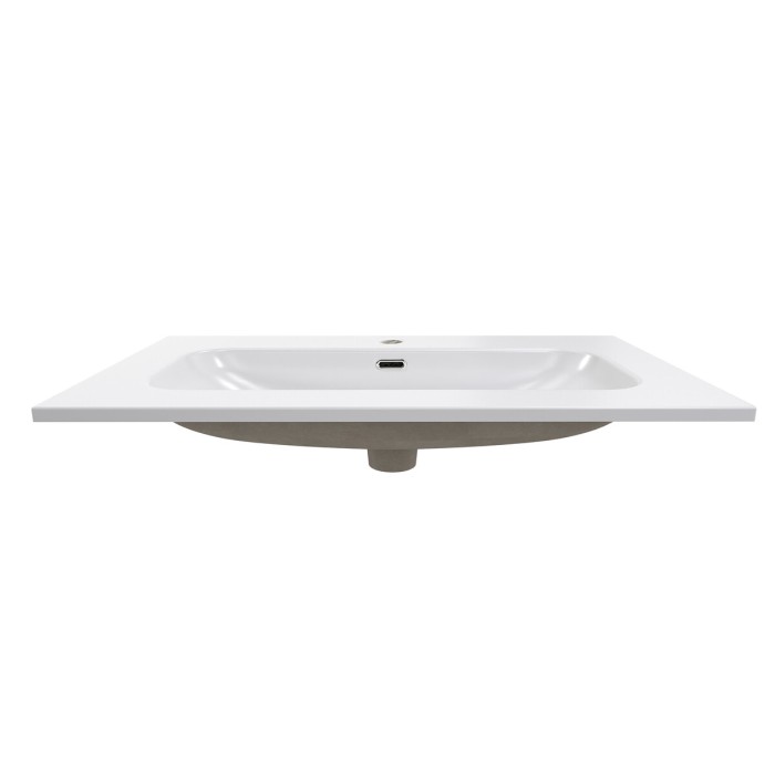 Lavabo da incasso LARGO 80 cm ceramica bianco lucido design rettangolare