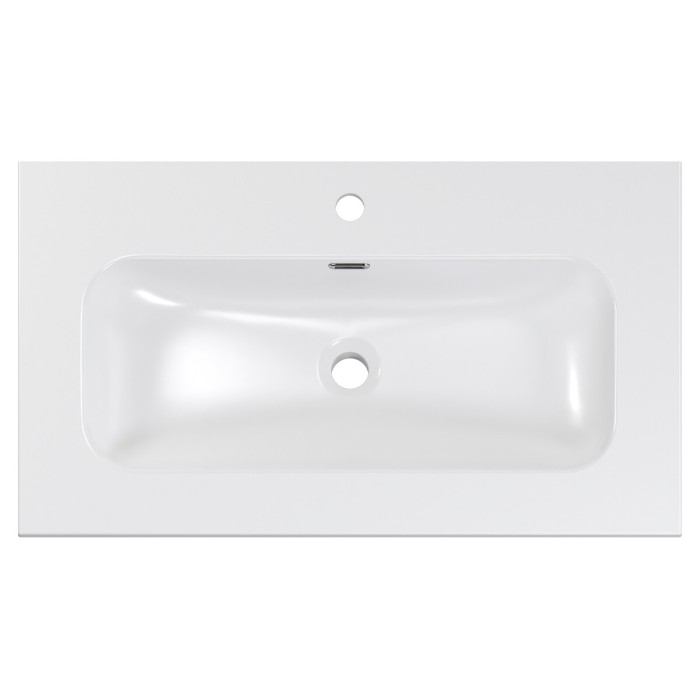 Lavabo da incasso LARGO 80 cm ceramica bianco lucido design rettangolare