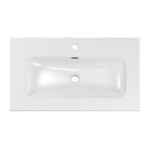 Vasque à encastrer LARGO 80 cm céramique blanc brillant design rectangulaire