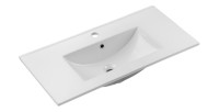 Vasque à encastrer FLOW 80 cm céramique blanc brillant design rectangulaire