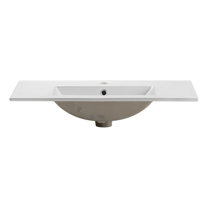 Lavabo empotrable FLOW 80 cm cerámica blanco brillante diseño rectangular