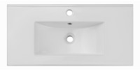 Vasque à encastrer FLOW 80 cm céramique blanc brillant design rectangulaire