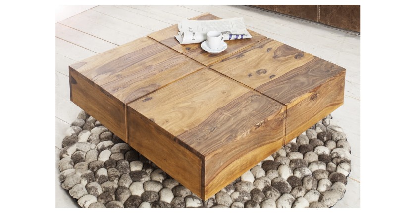 Table basse carrée TOLB 70cm vue de haut rapprochée