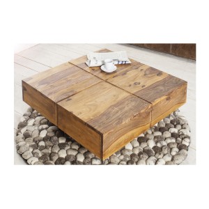 Table basse carrée TOLB 70cm vue de haut rapprochée