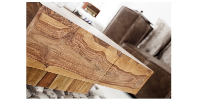 Zoom sur la tranche du plateau de la table basse carrée TOLB 70cm