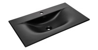 Vasque à encastrer VELOA 80 cm céramique noir mat design moderne ovale