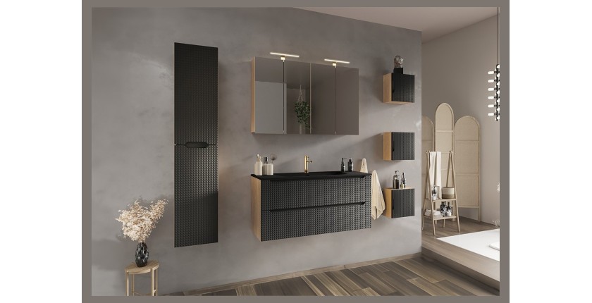 Vasque à encastrer VELOA 80 cm céramique noir mat design moderne ovale