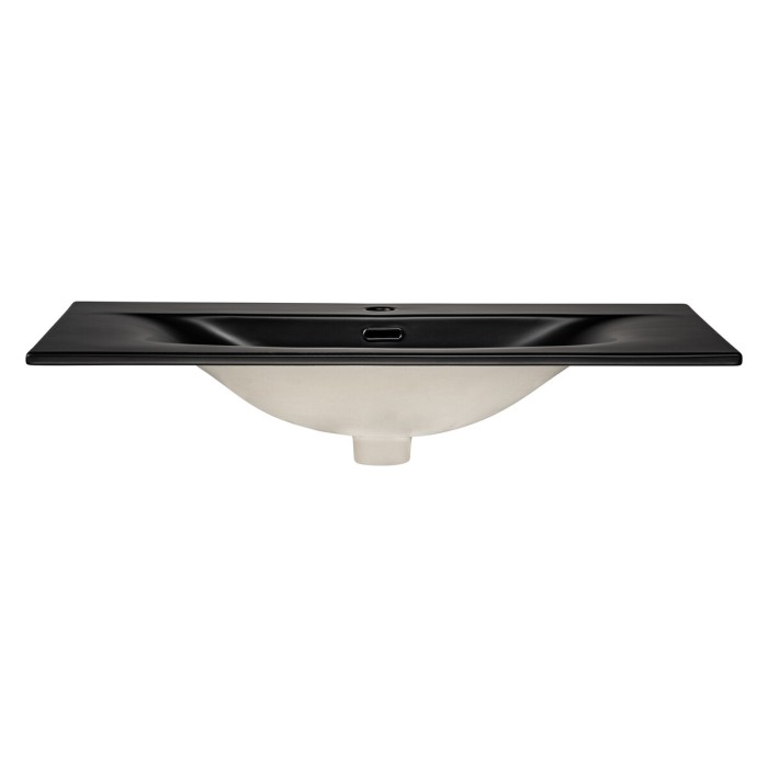 Lavabo da incasso VELOA 80 cm ceramica nero opaco design moderno ovale