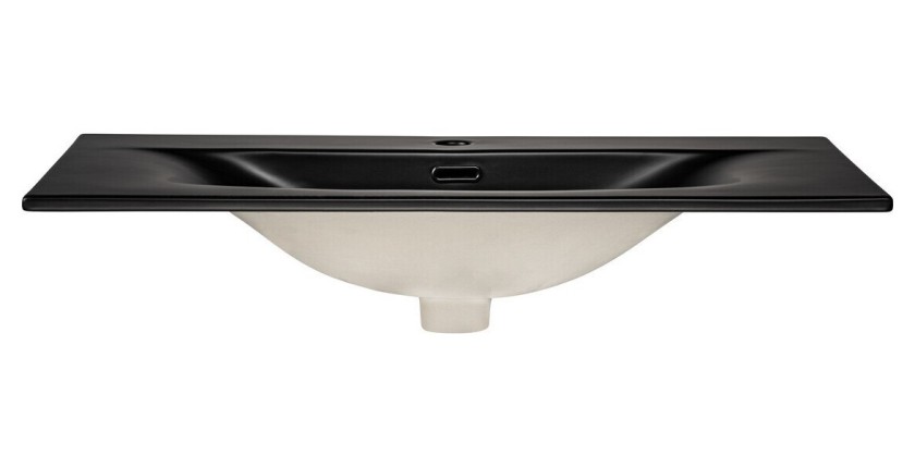 Vasque à encastrer VELOA 80 cm céramique noir mat design moderne ovale