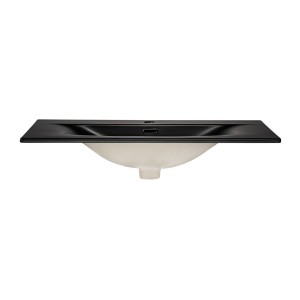 Vasque à encastrer VELOA 80 cm céramique noir mat design moderne ovale