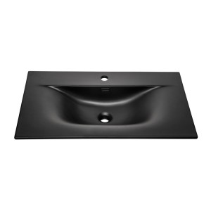 Vasque à encastrer VELOA 80 cm céramique noir mat design moderne ovale