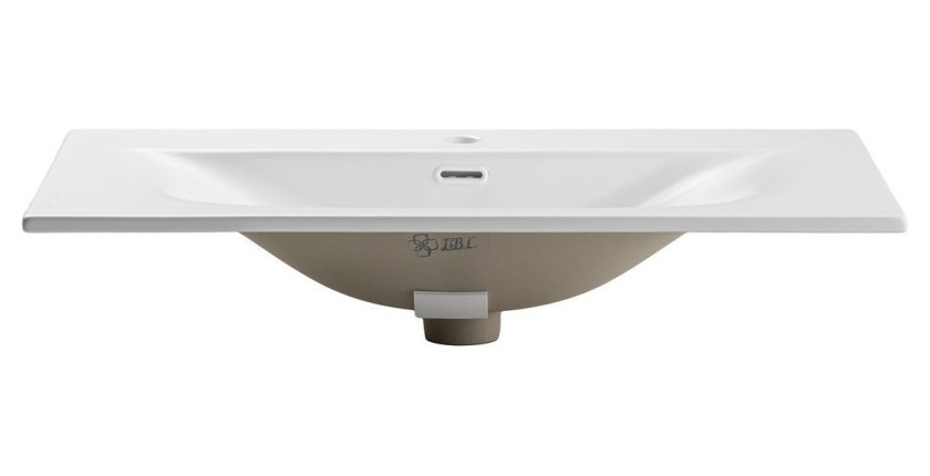 Vasque à encastrer VELOA 80 cm céramique blanc mat design moderne ovale