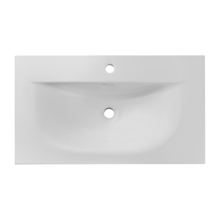 Lavabo de empotrar VELOA 80 cm cerámica blanco mate diseño moderno ovalado