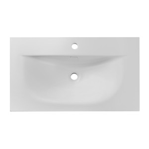 Vasque à encastrer VELOA 80 cm céramique blanc mat design moderne ovale