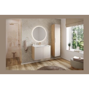 Vasque à encastrer VELOA 80 cm céramique blanc mat design moderne ovale