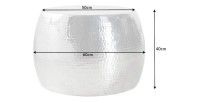 Table basse TRIANE ronde argentée 60cm dimensions