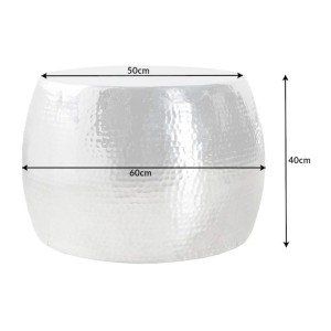 Table basse TRIANE ronde argentée 60cm dimensions