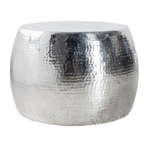 Table basse TRIANE ronde argentée 60cm