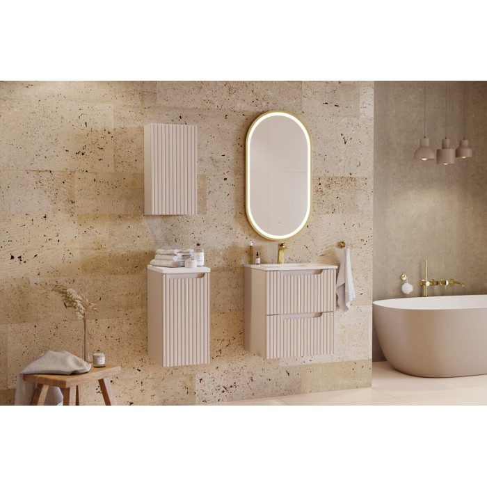 Vasque à encastrer VELOA 80 cm céramique blanc brillant faible profondeur 40 cm