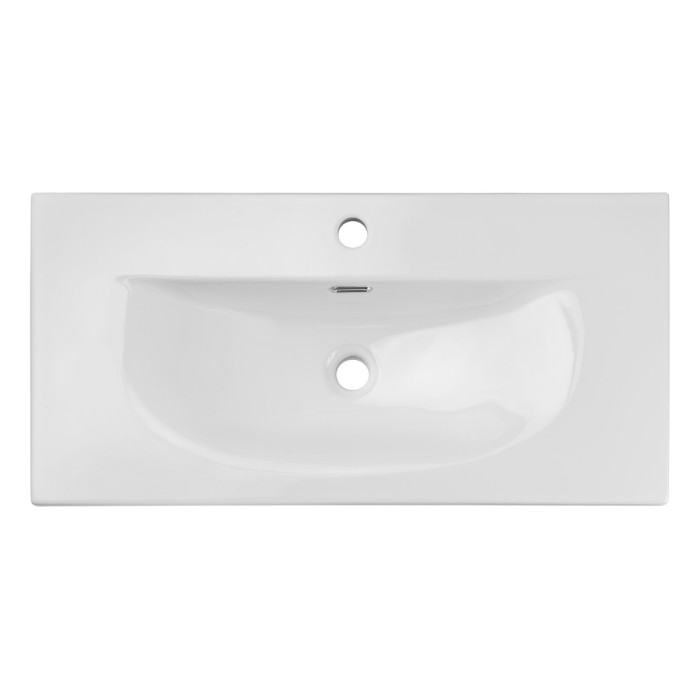 Vasque à encastrer VELOA 80 cm céramique blanc brillant faible profondeur 40 cm
