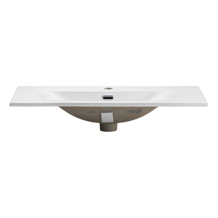 Vasque à encastrer VELOA 80 cm céramique blanc brillant faible profondeur 40 cm