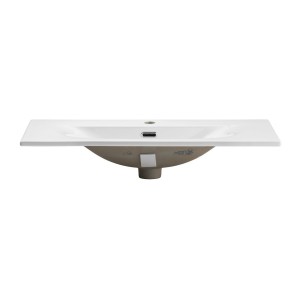 Vasque à encastrer VELOA 80 cm céramique blanc brillant faible profondeur 40 cm