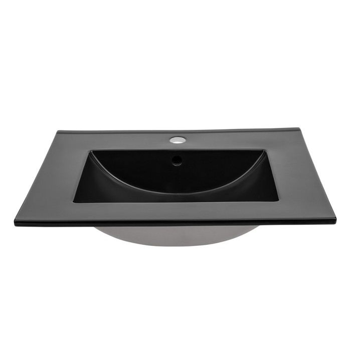 Lavabo da incasso AXIS 80 cm nero opaco ceramica design contemporaneo