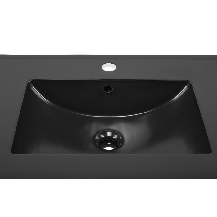 Lavabo da incasso AXIS 80 cm nero opaco ceramica design contemporaneo