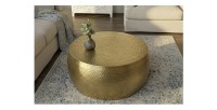 Table basse dorée TRIANE ronde 60cm vue de haut