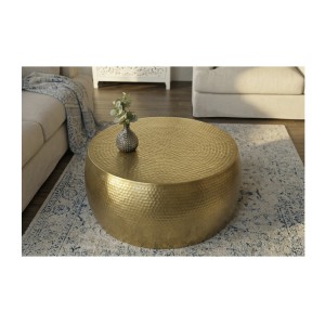 Table basse dorée TRIANE ronde 60cm vue de haut
