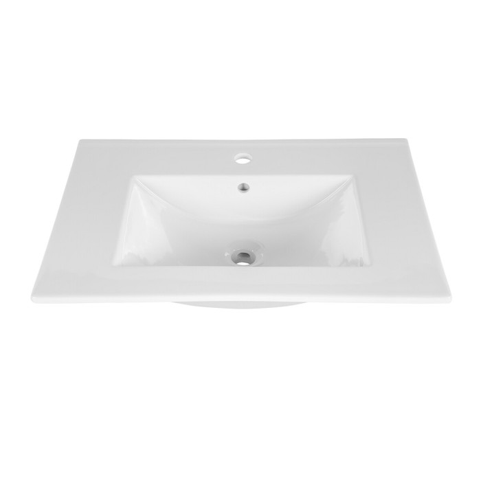 Vasque à encastrer AXIS 80 cm céramique blanc brillant design contemporain