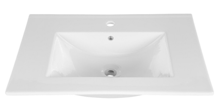 Vasque à encastrer AXIS 80 cm céramique blanc brillant design contemporain