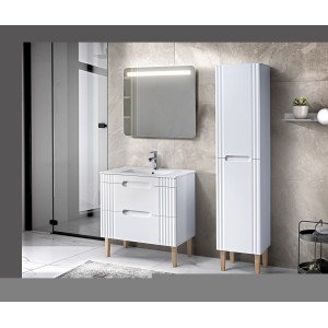 Canapé d’angle convertible HASGARD 3 places jaune 248x162 cm – coffre et pieds bois