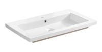Vasque à encastrer ELIO 80 cm céramique blanc brillant design épuré